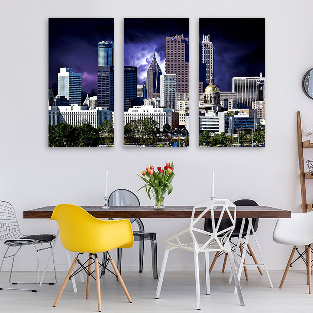 Sunny Chicago Skyline Wood Canvas - Zapwalls