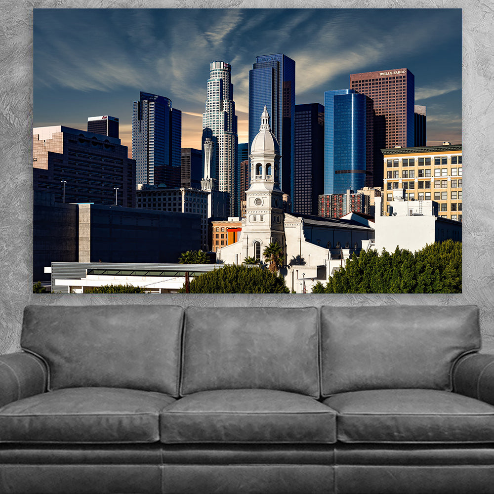 Sunny Chicago Skyline Wood Canvas - Zapwalls