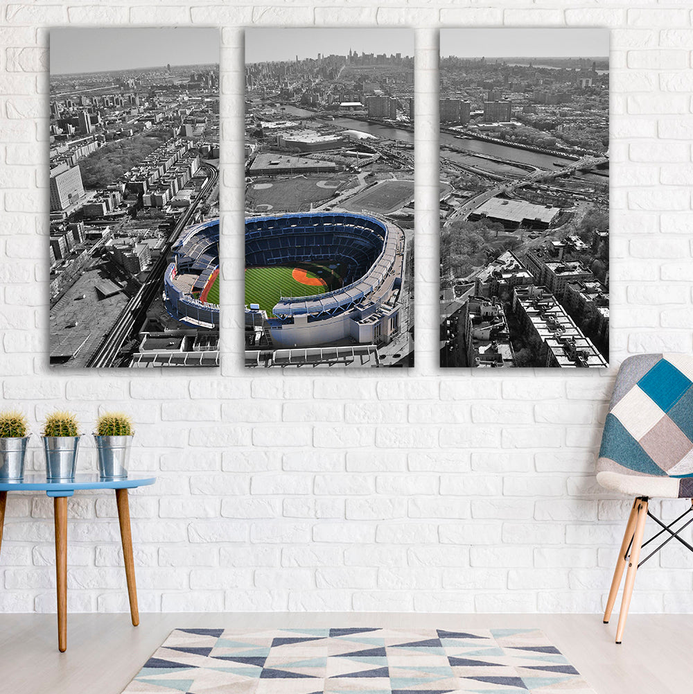 Aerial view of a baseball stadium, Yankee Stadium, New York City, New York  State Solid-Faced Canvas Print