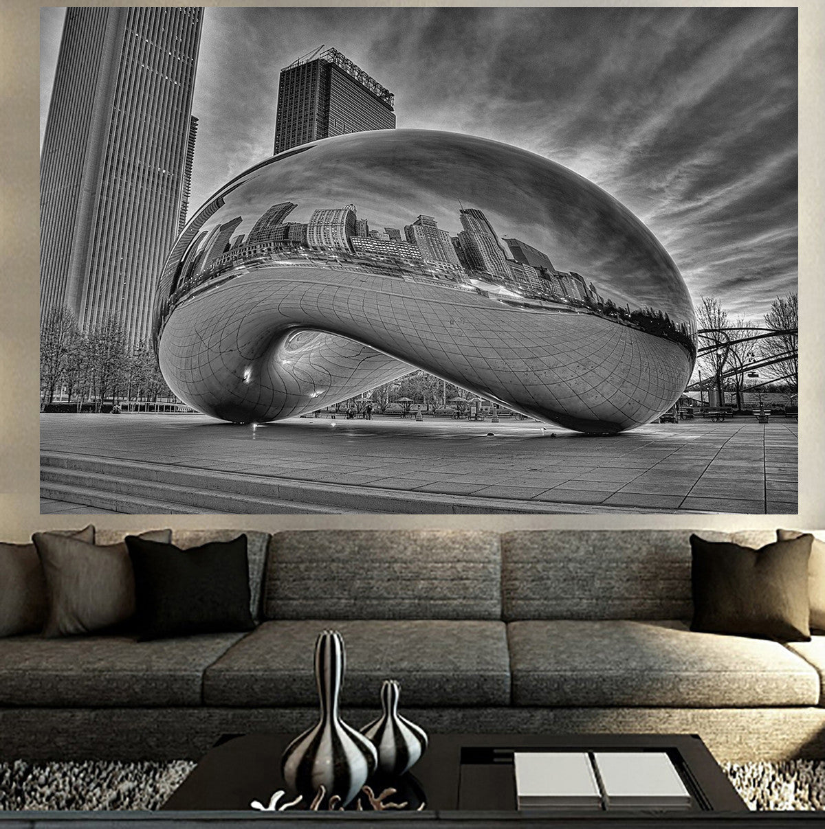 chicago bean skyline drawing