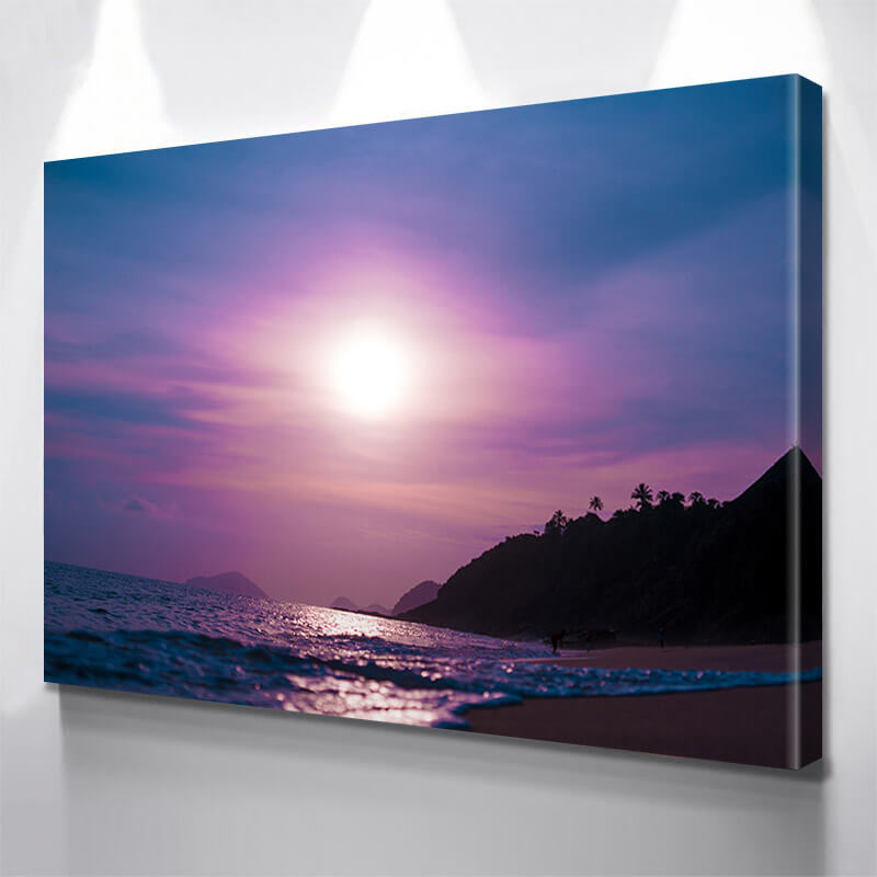 Purple Beach Sunset Wall Art