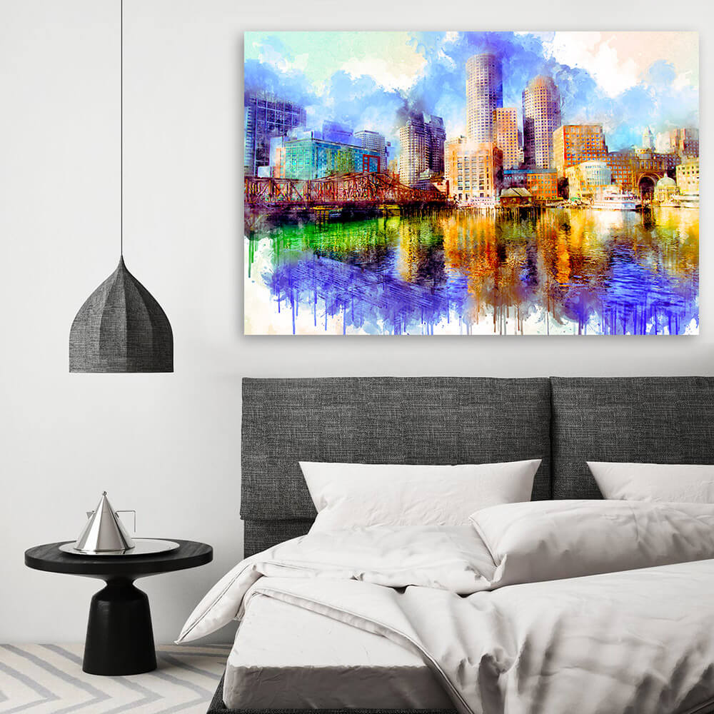 New York City Watercolor Cityscape II | Canvas Wall Art | 20x16 | Great Big Canvas