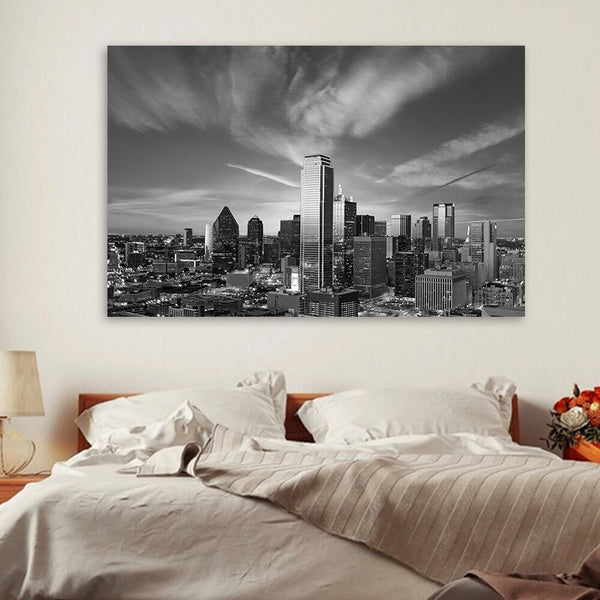 Dallas Black and White Pictures | Black and White miniature dallas skyline Wall outlet Art. Dallas Office Art