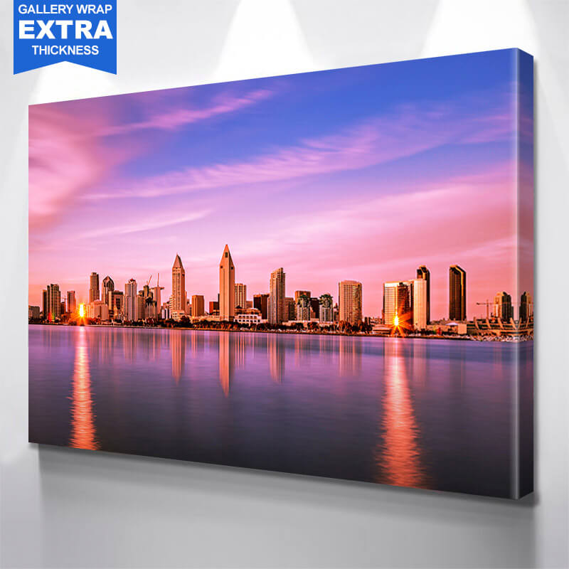 Canvas 2024 Set of City San Diego California skyline canvas San Diego wall art San Diego canvas California Skyline 3 Panel Split San Diego Photo