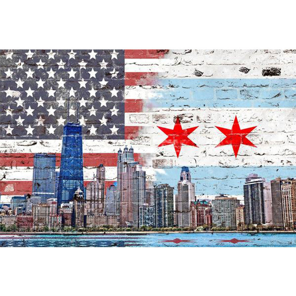 Chicago Flag with Buildings Skyline Women's Sexy Panties Seamless