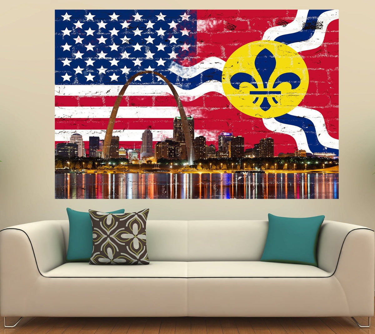 St. Louis Cardinals Canvas Flag Wall Art